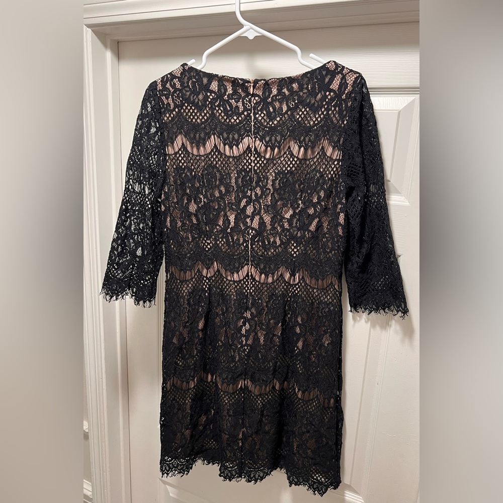 Jessica Howard Women’s Black Lace 3/4 Sleeve Jewel Neck Sheath Dress! Size 10. - Picture 4 of 16